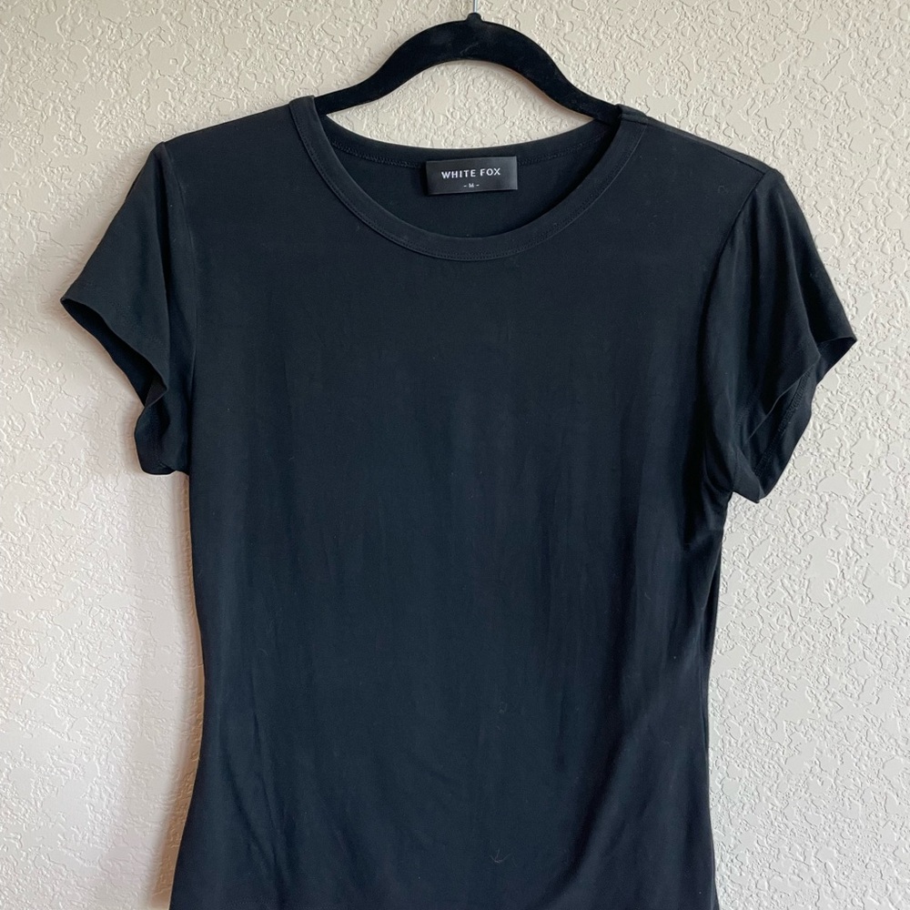 Women’s White Fox‎ Black Fitted Baby Doll Top Size Medium